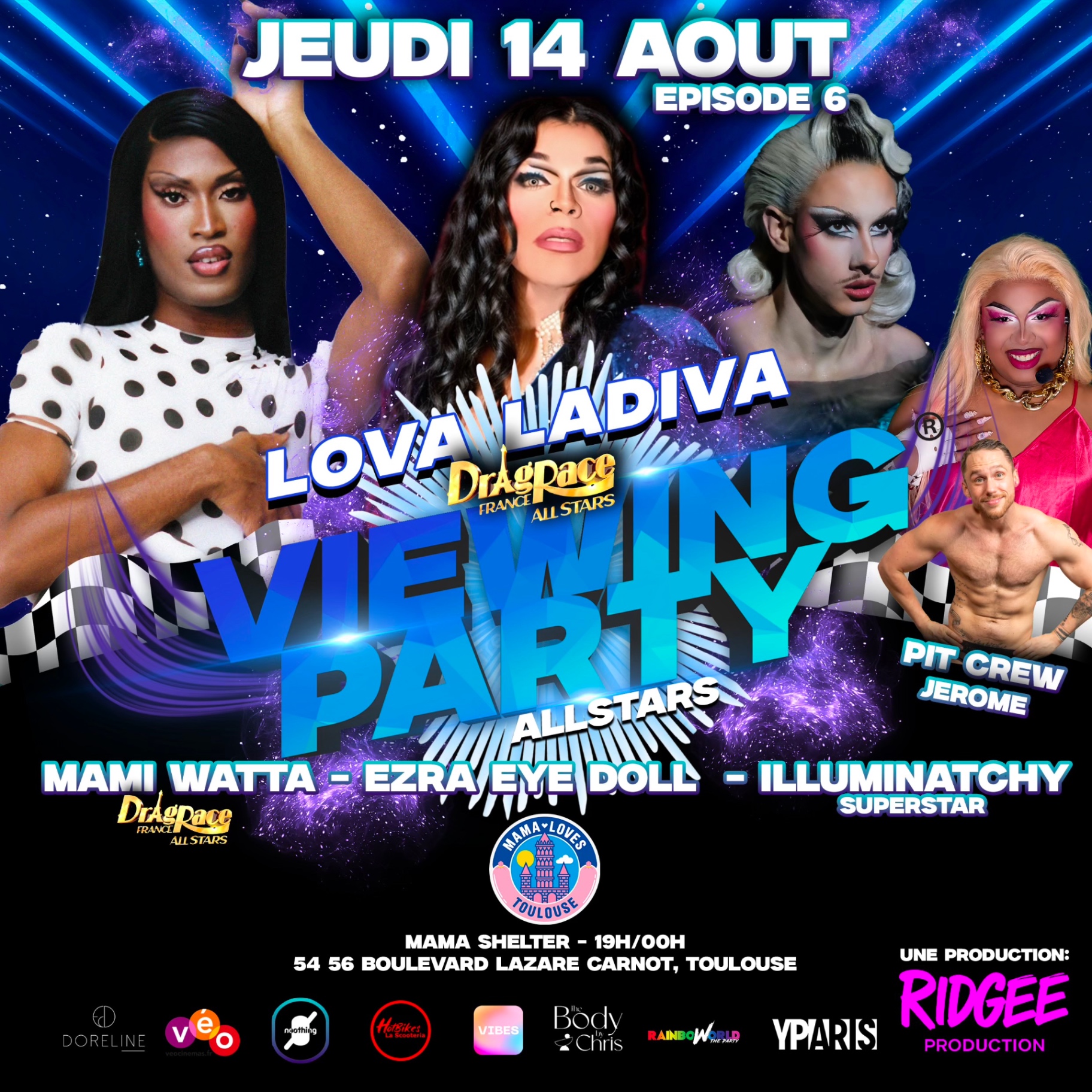Affiche de viewing party Ridgee Production — Saison précédente