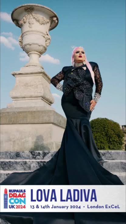 Lova Ladiva à la RuPaul's DragCon UK, convention drag internationale
