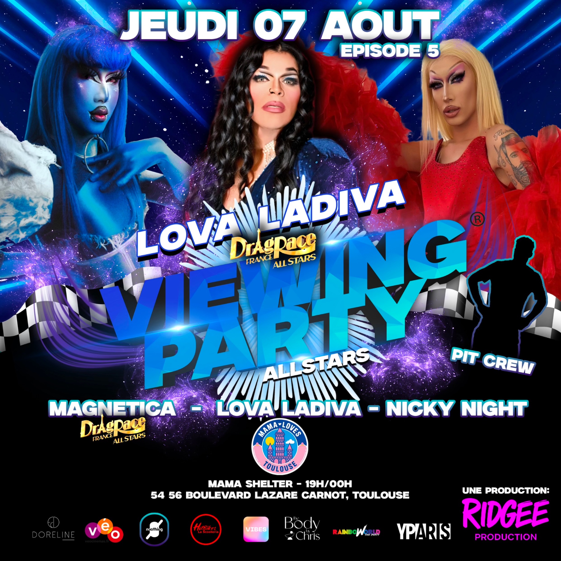 Affiche de viewing party Ridgee Production — Saison précédente